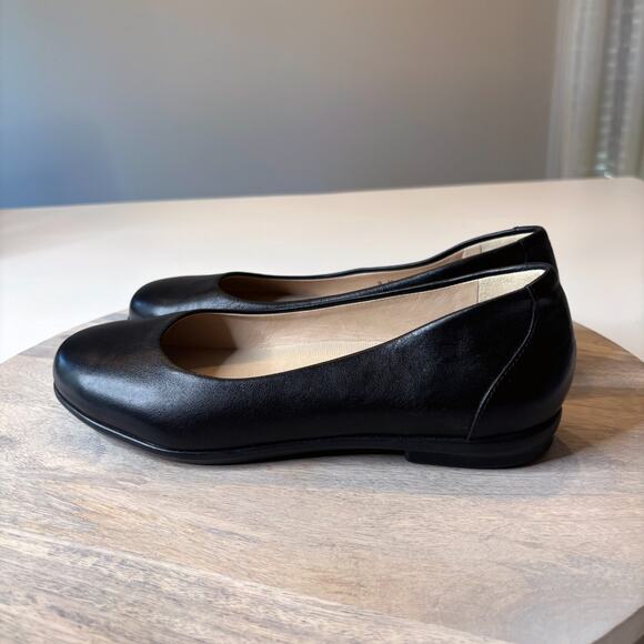 SAS Black Leather Ballet Scenic Flats Comfort Shoes Made in USA Women’s Size 8 - Picture 2 of 11